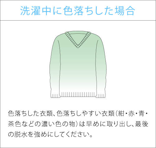 洗濯中に色落ちした場合