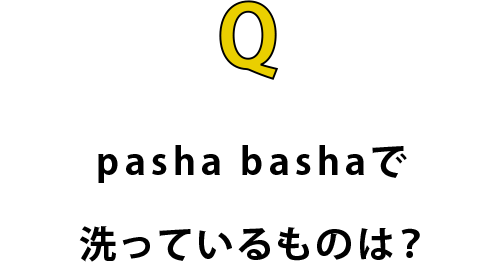 pasha bashaで洗っているものは？